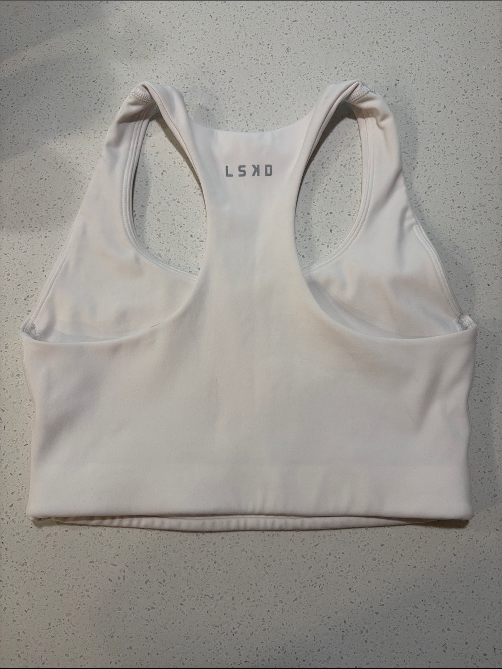 LSKD Women's Light Pink Racerback Sports Bra